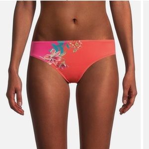 Johnny Was Coral Pink Floral Bikini Bottoms